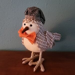 Fall 2016 Target Spritz Beige Tweed Bird Orange Bow Tie Stuffed Figurine